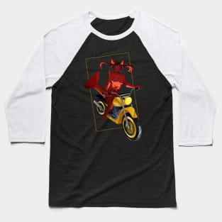 Biker Dragonfish Arowana Mermaid Baseball T-Shirt